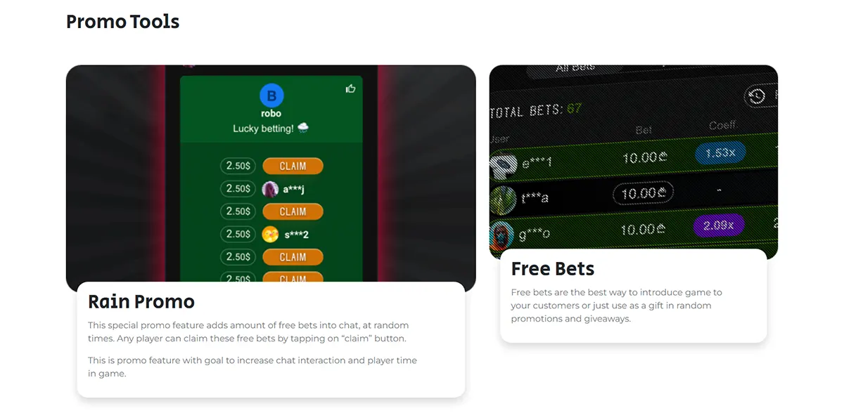 The image displays two promotional tools used in online gaming: 